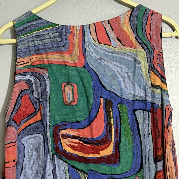Vintage Platinum Dorothy Schoelen Sleeveless Blouse Women Petite Abstract Retro - Picture 10 of 12